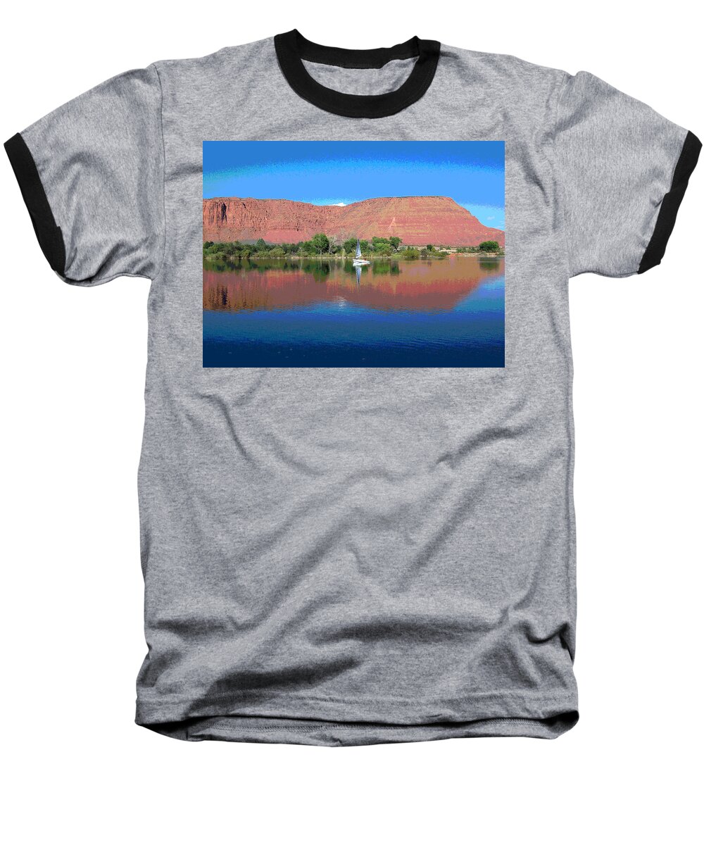 Sailboat Baseball T-Shirt featuring the photograph Reflections of Ivins, UT by Patricia Haynes