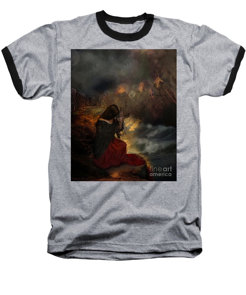 Prayer Baseball T-Shirt featuring the digital art Miserere by Lianne Schneider