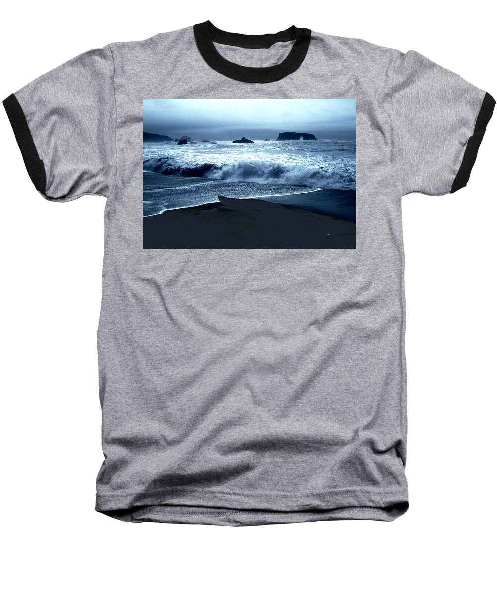 Dramatic Baseball T-Shirt featuring the photograph Arch Rock Northern California Coast by Tom Wurl