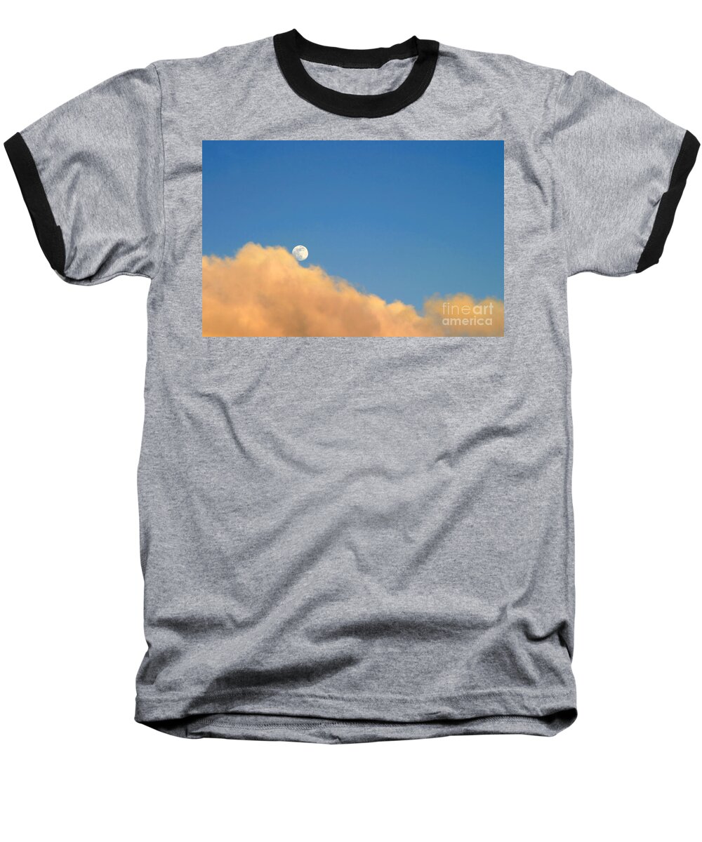 Ventura Baseball T-Shirt featuring the photograph Moon At Sunset by Henrik Lehnerer