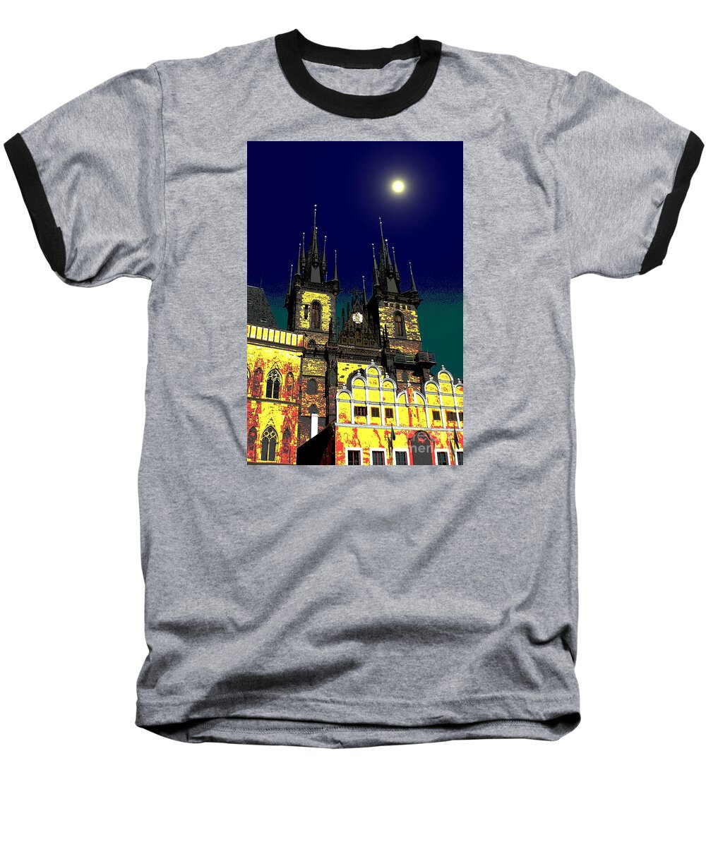 Prague Baseball T-Shirt featuring the photograph Moonlight by Arturas Slapsys