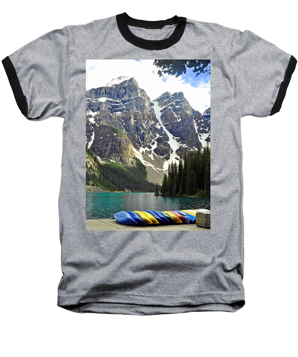 Canada Baseball T-Shirt featuring the photograph Moraine Lake by Lisa Phillips