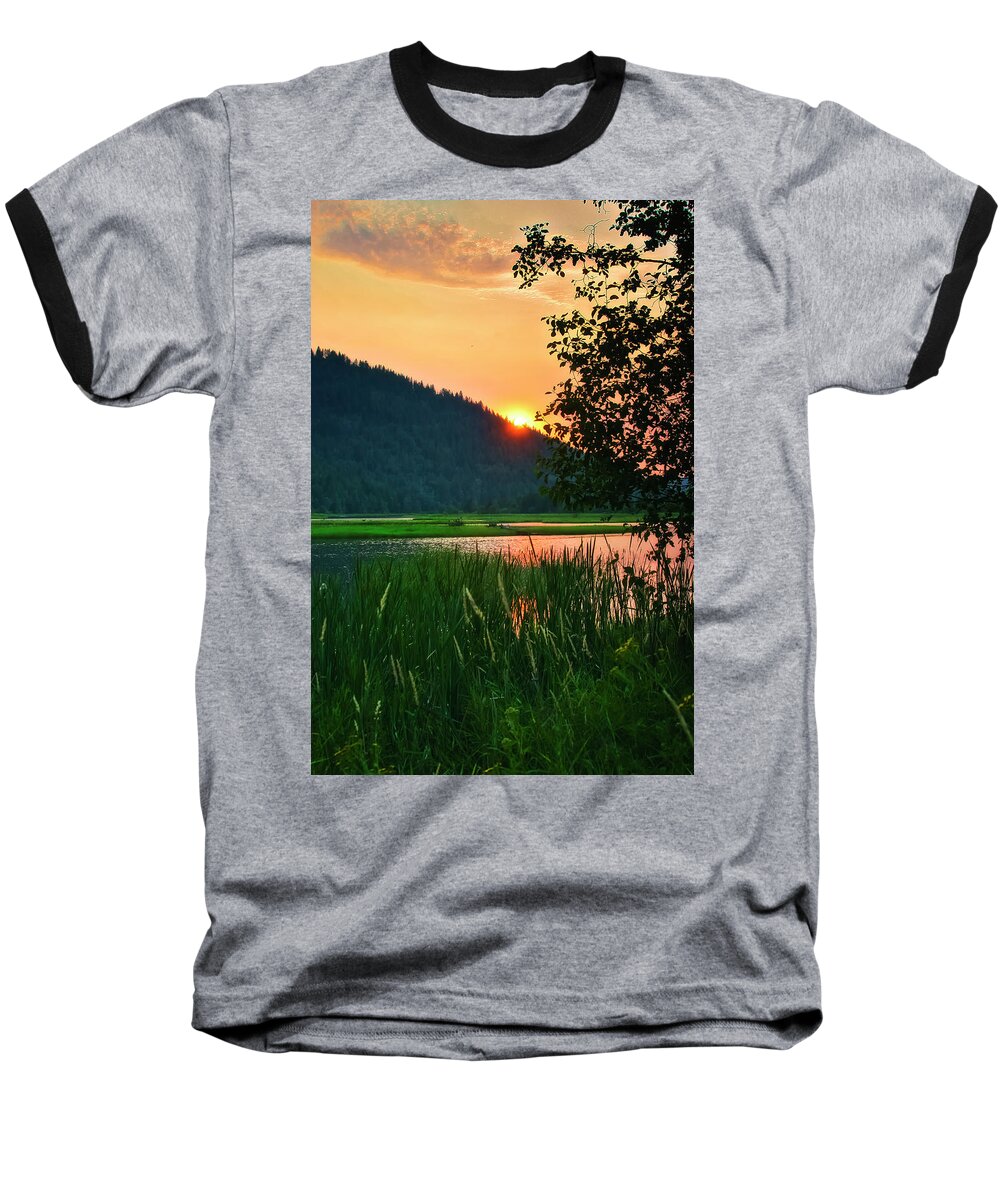 Lake Baseball T-Shirt featuring the photograph Pack River Delta Sunset 2 by Albert Seger