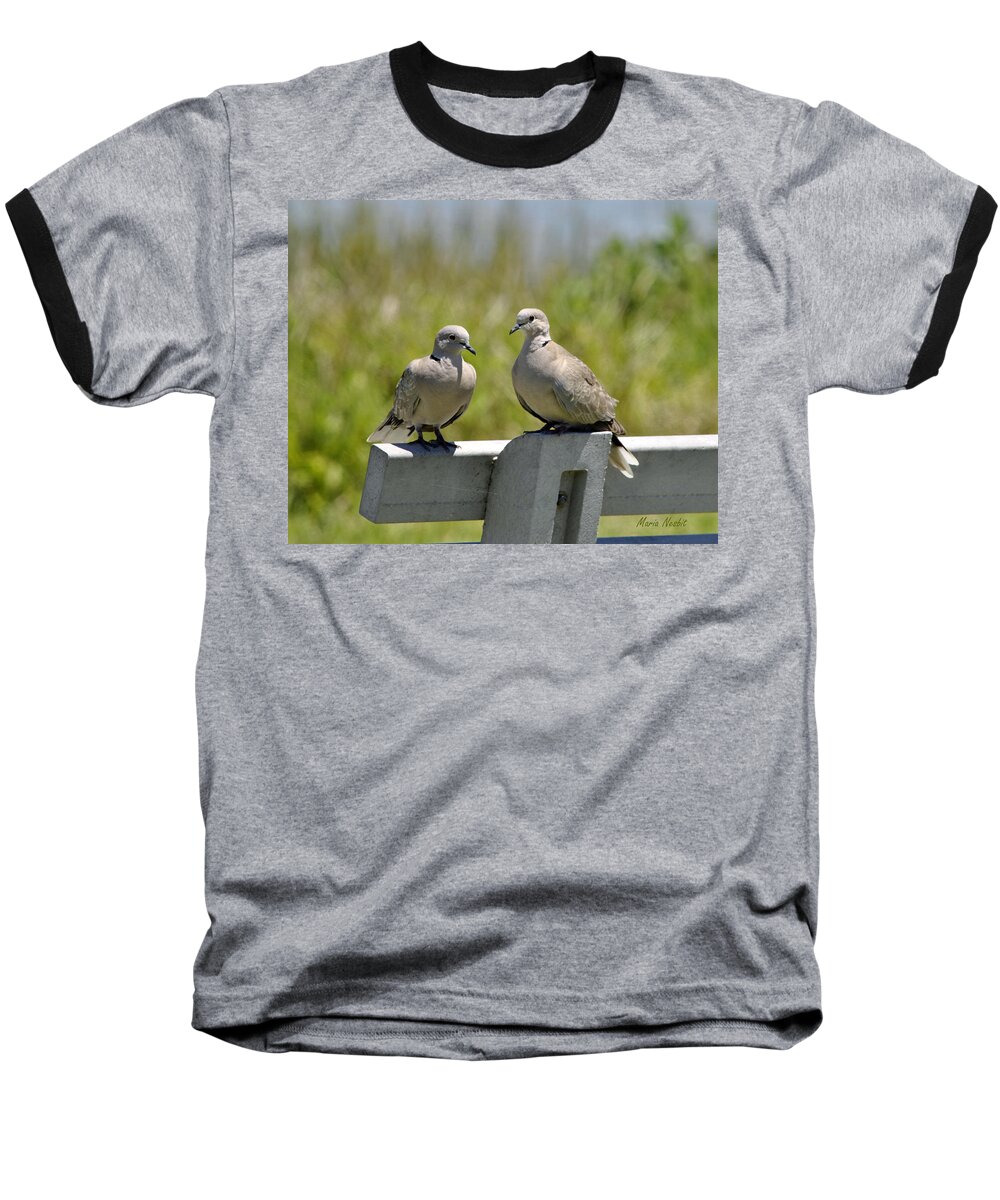 Doves Baseball T-Shirt featuring the photograph Palomas by Maria Nesbit