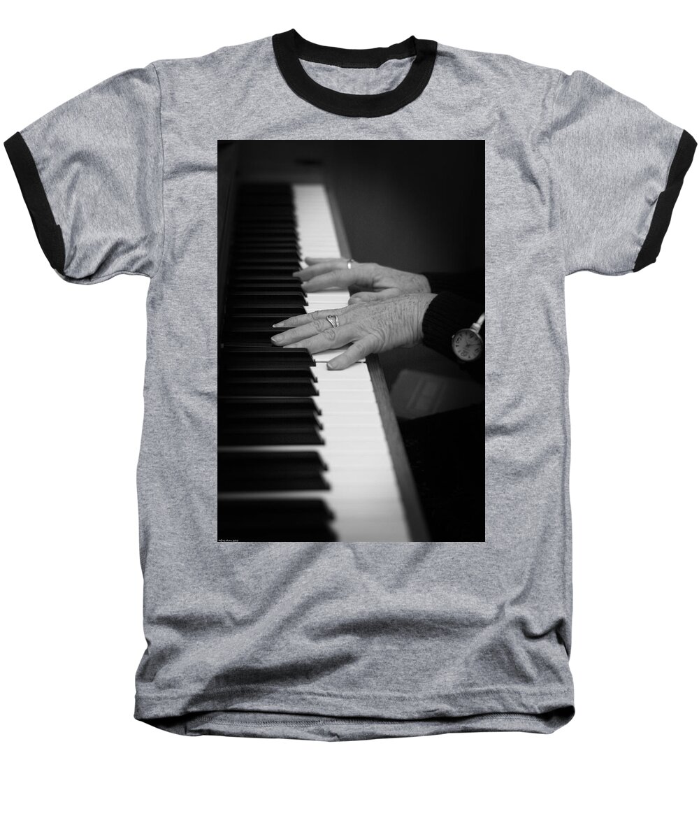 Musical Instrument Baseball T-Shirt featuring the photograph Piano Player by Gray Artus