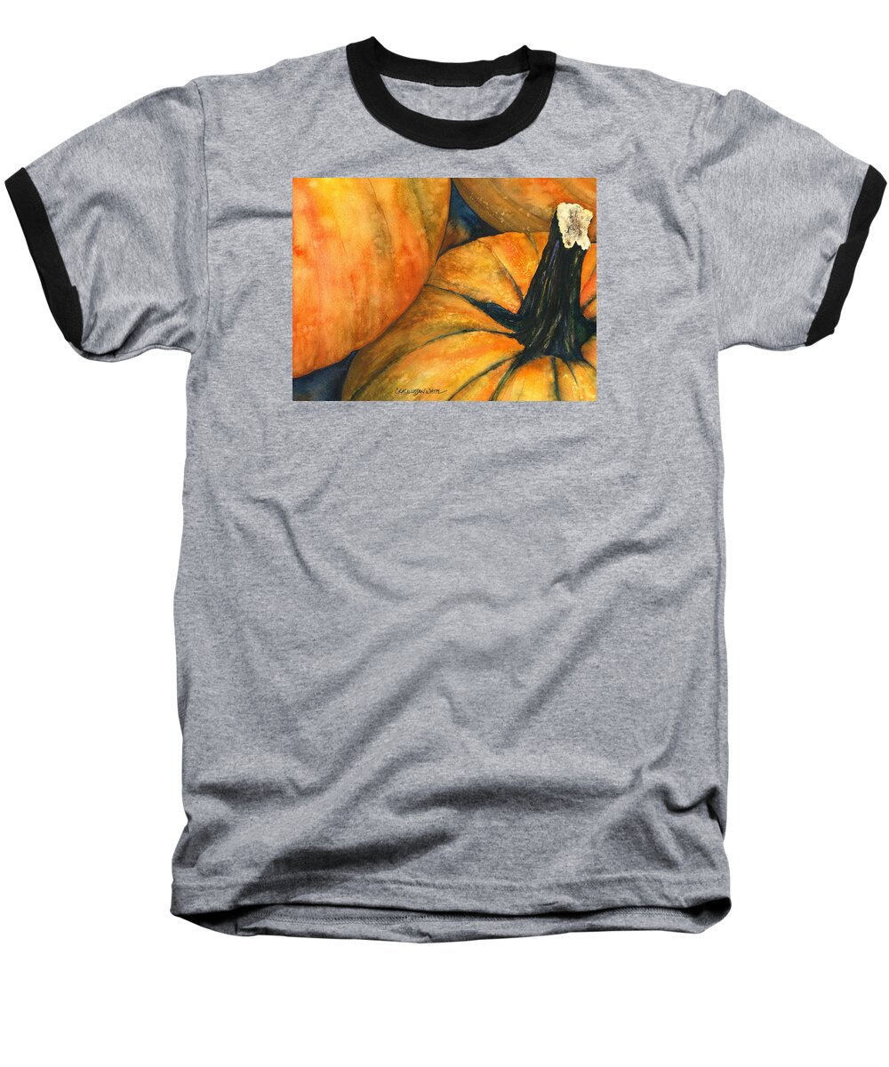 Punkin Baseball T-Shirt featuring the painting Punkin by Casey Rasmussen White
