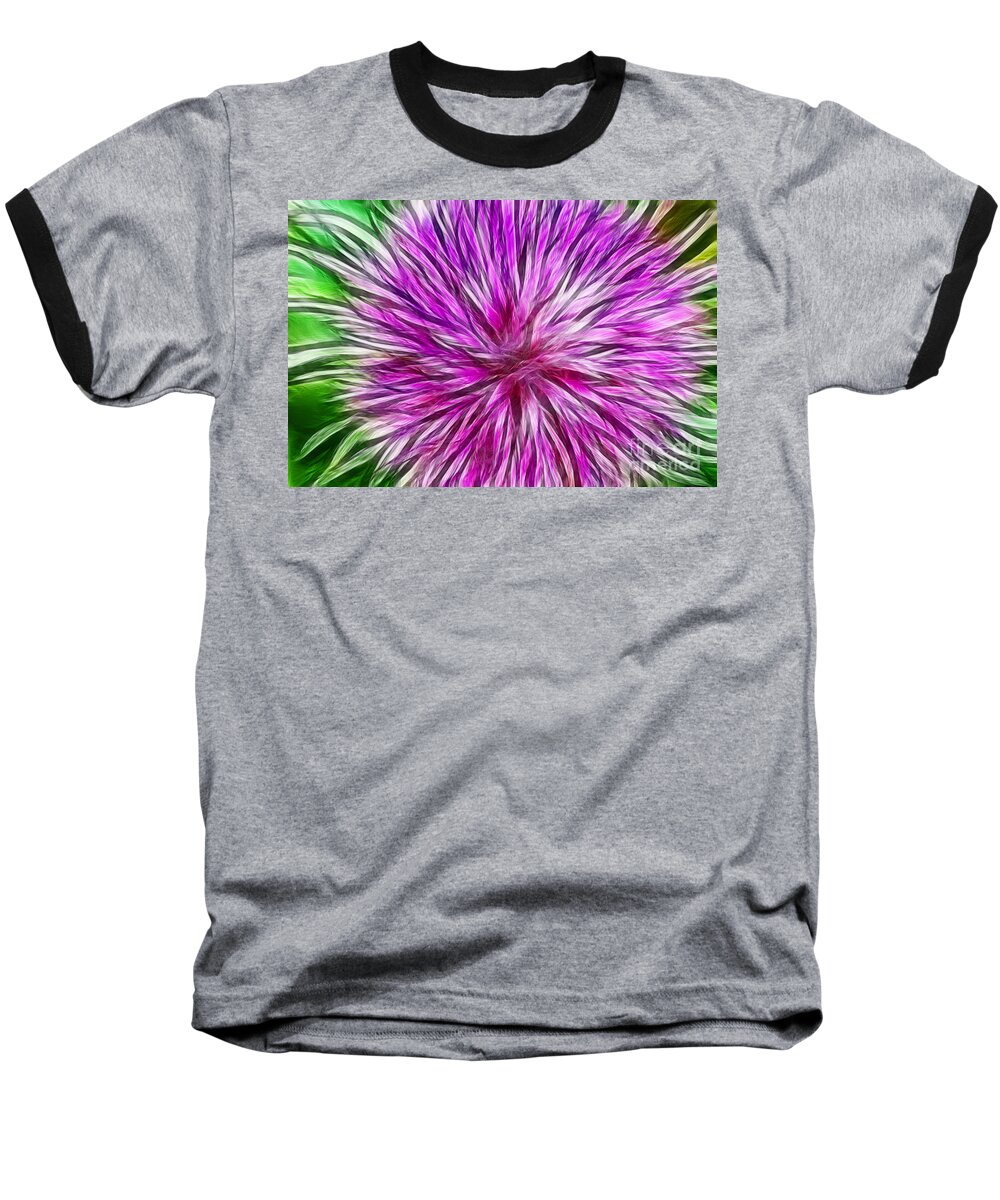 Fine Art Baseball T-Shirt featuring the photograph Purple Flower Fractal by Donna Greene