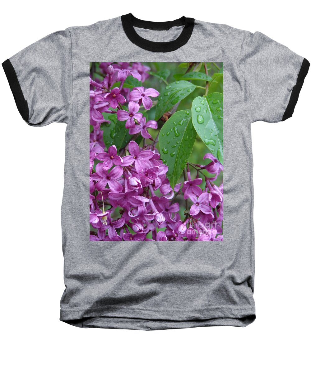 Purple Lilac Baseball T-Shirt featuring the photograph Purple Lilac by Laurel Best