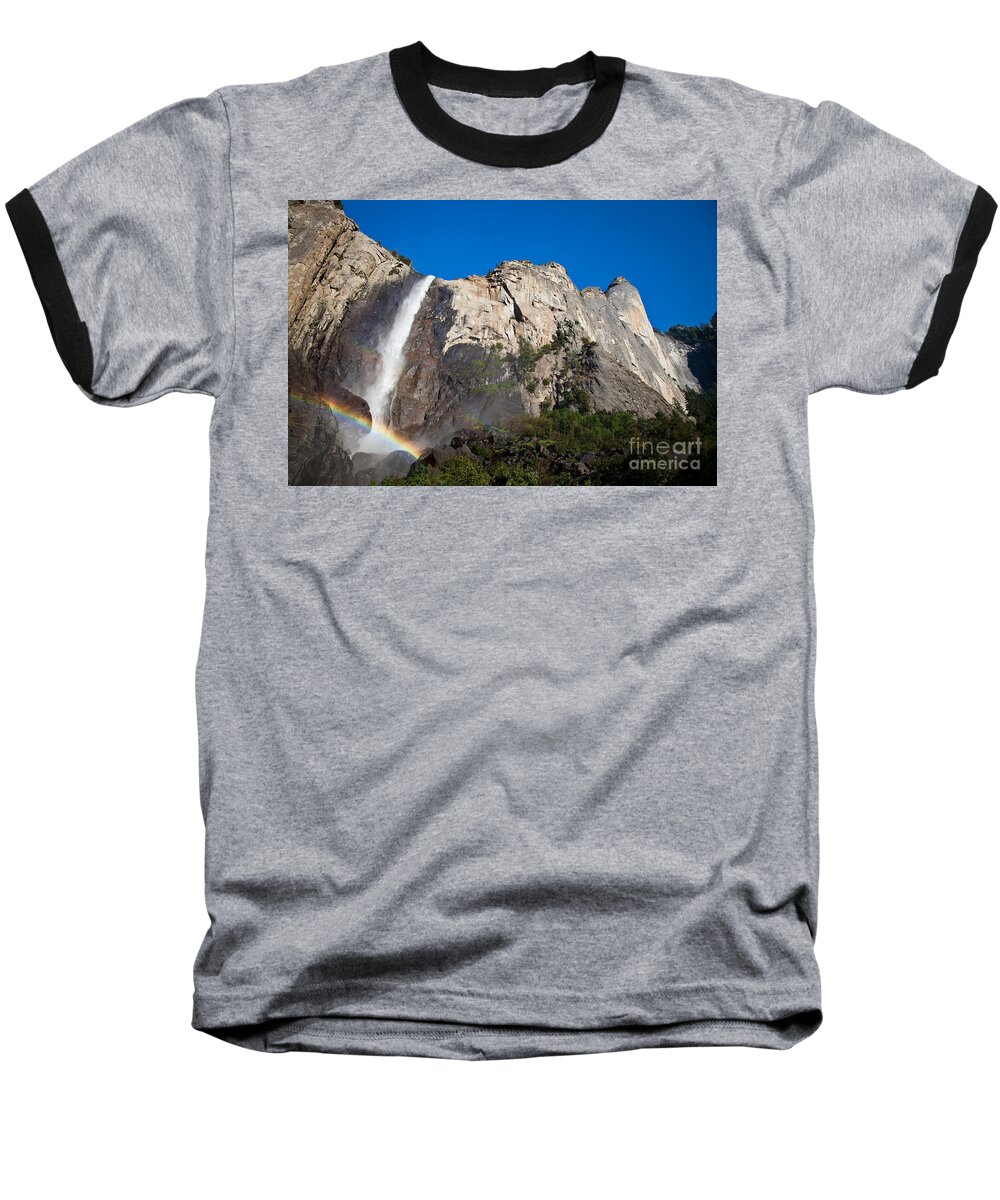 Granite Baseball T-Shirt featuring the photograph Rainbow on Bridalveil Fall by Olivier Steiner