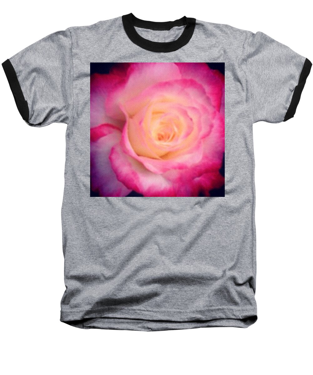 Summer Baseball T-Shirt featuring the photograph #red And #white #delight #roses by Anna Porter