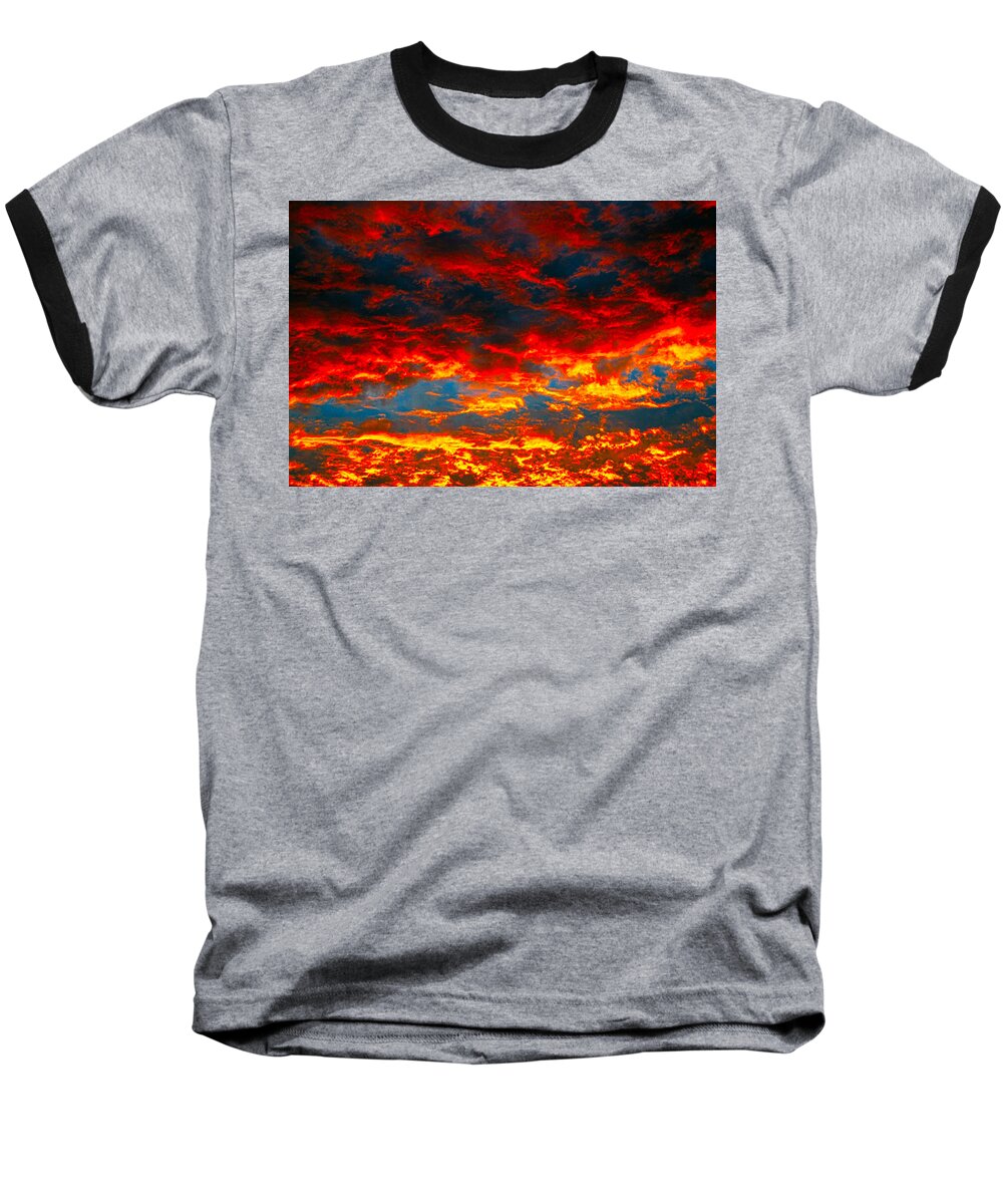 Red Clouds Baseball T-Shirt featuring the photograph Red Clouds by Dragan Kudjerski