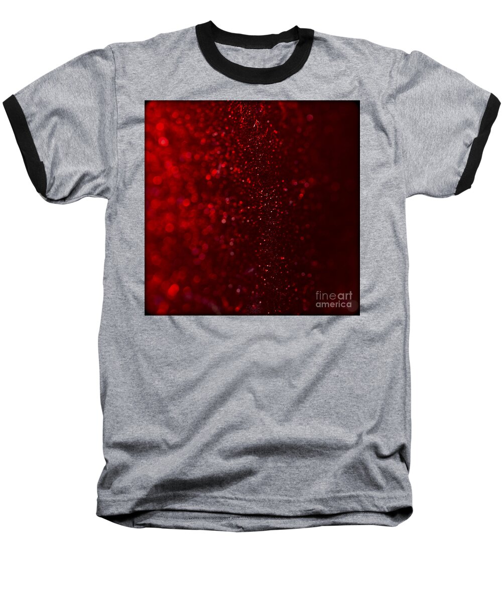 Clare Bambers Baseball T-Shirt featuring the photograph Red Sparkle by Clare Bambers