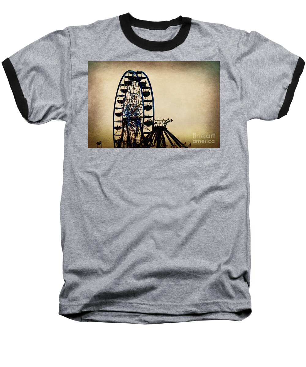 Landscape Baseball T-Shirt featuring the photograph Remember When Ferris Wheel by Peggy Franz