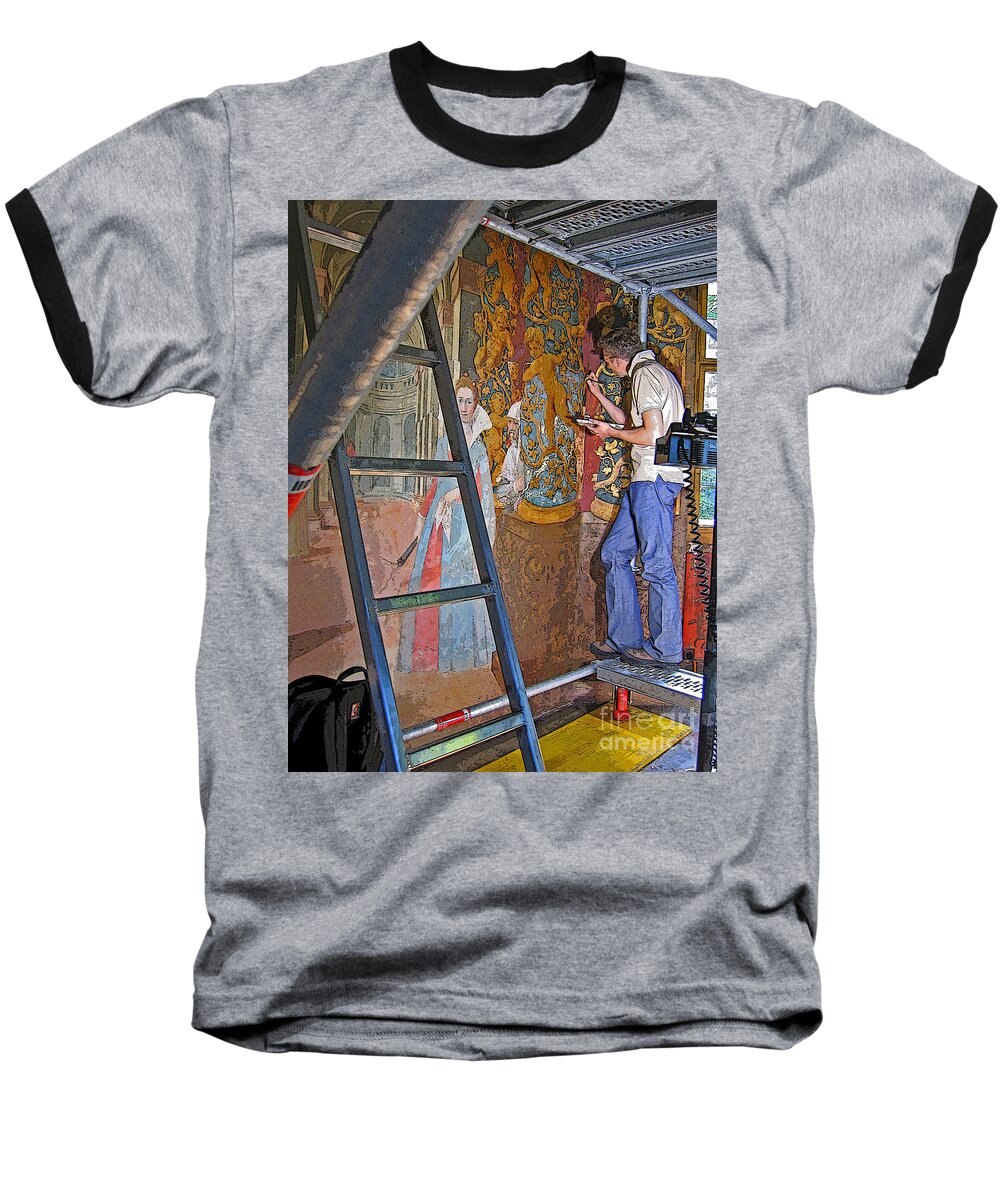 Artist Baseball T-Shirt featuring the photograph Restoring Art by Ann Horn
