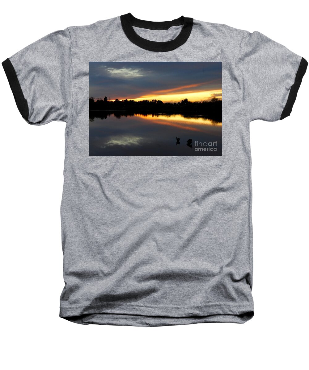 Sunset Baseball T-Shirt featuring the photograph Riparian Sunset by Tam Ryan