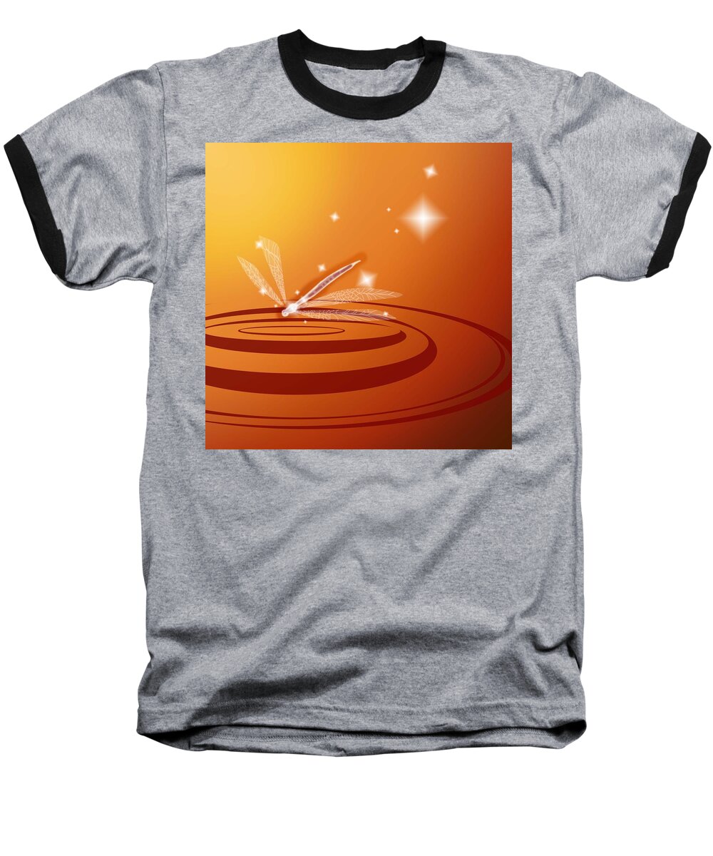 Dragonfly Baseball T-Shirt featuring the digital art Ripple by Alice Chen