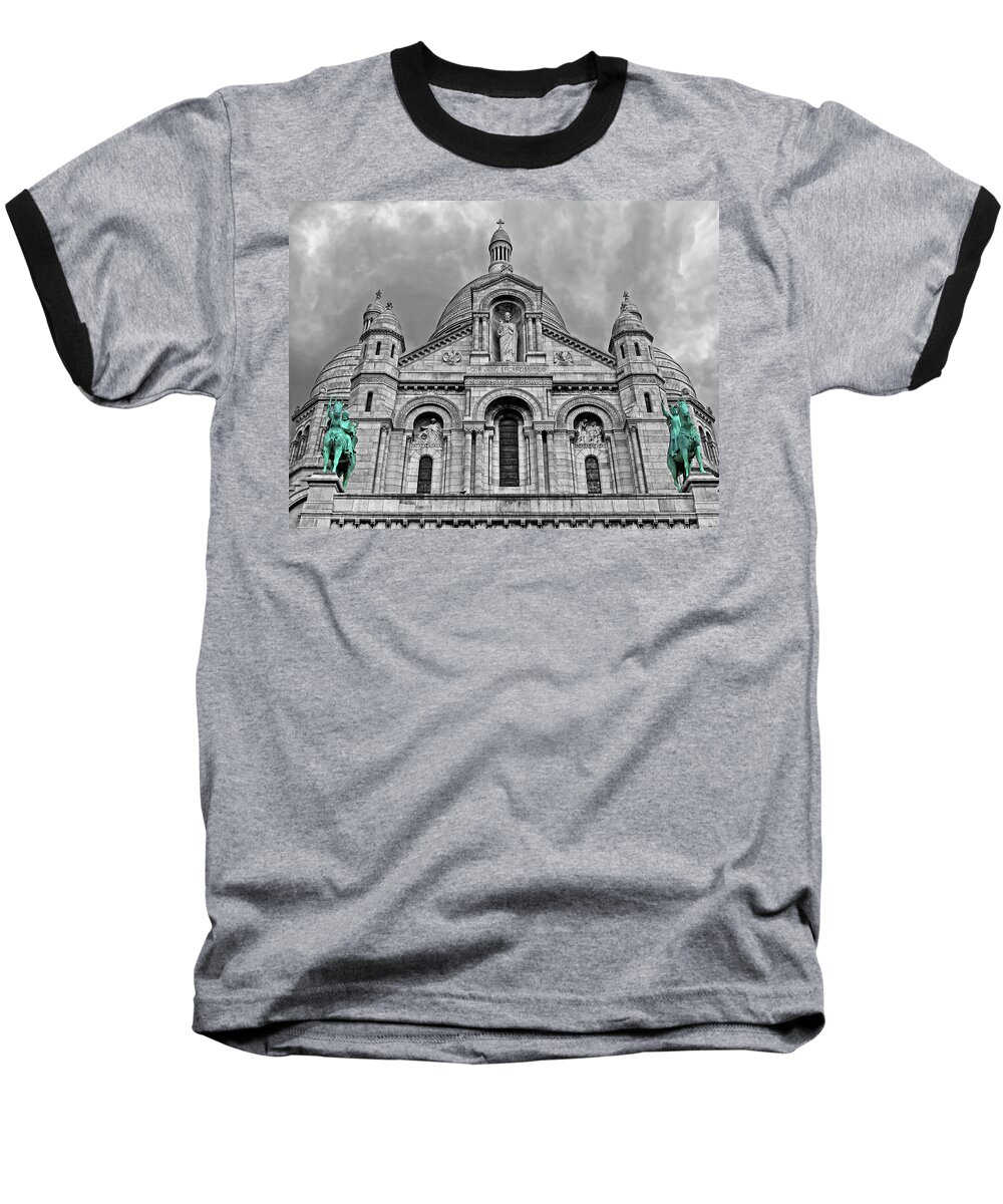 Sacre Coeur Baseball T-Shirt featuring the photograph Sacre Coeur Montmartre Paris by Dave Mills