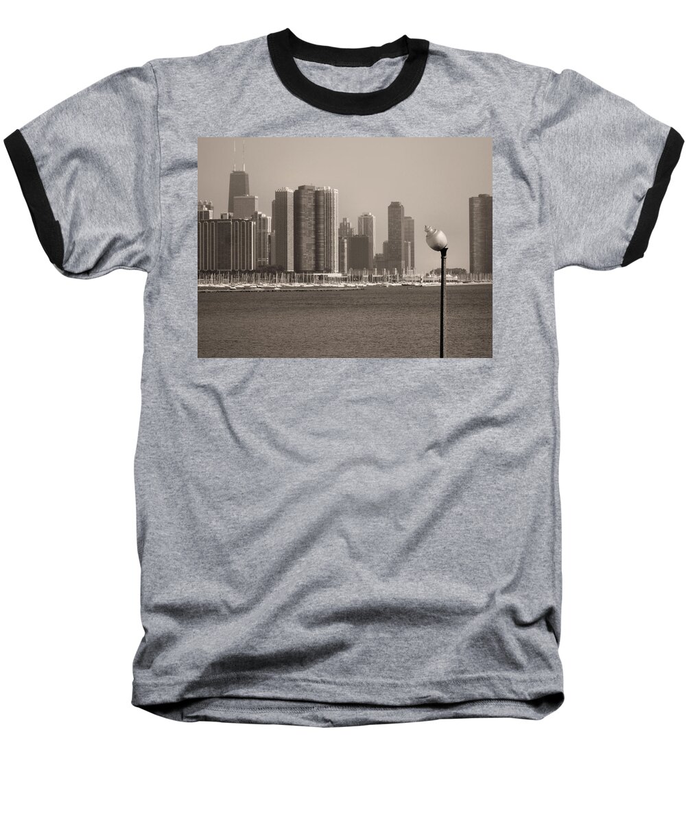 Chicago Baseball T-Shirt featuring the photograph Sad Little Lamp Post by Ely Arsha