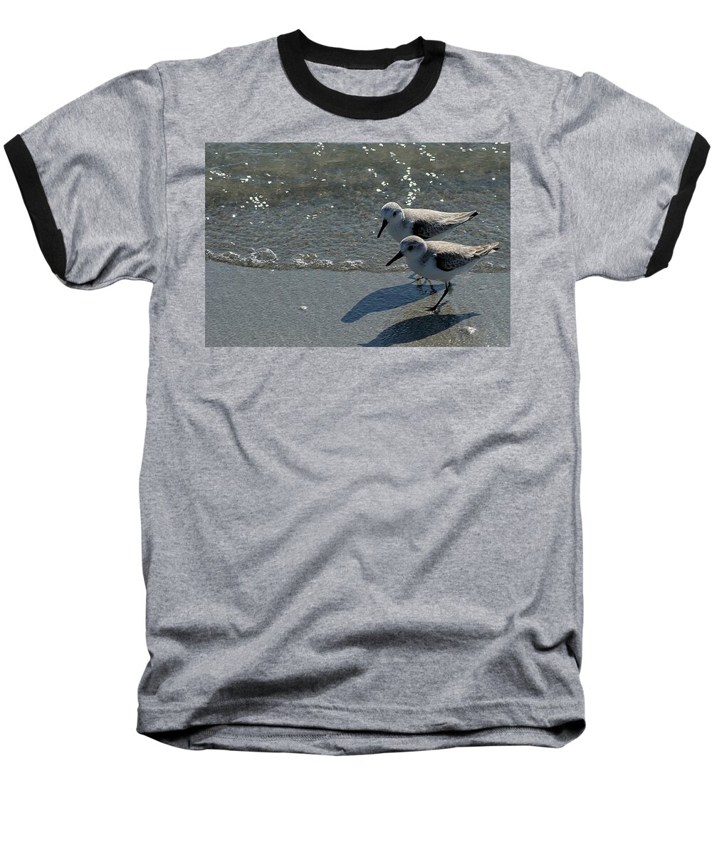 Sandpiper Baseball T-Shirt featuring the photograph Sandpiper 5 by Joe Faherty