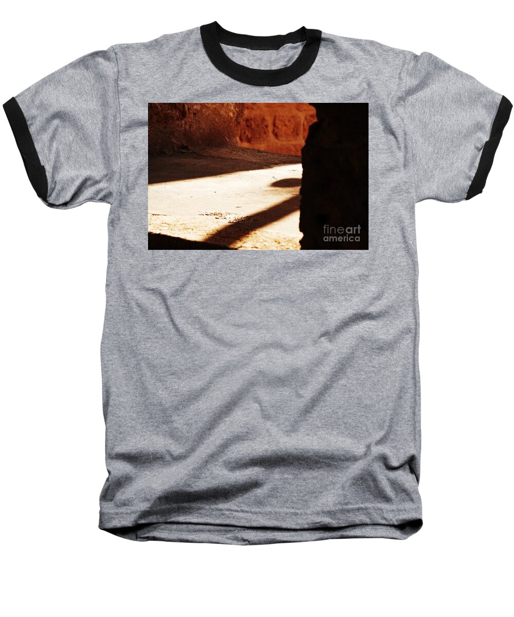 Alfeizar Baseball T-Shirt featuring the photograph Shadow on the windows by Agusti Pardo Rossello