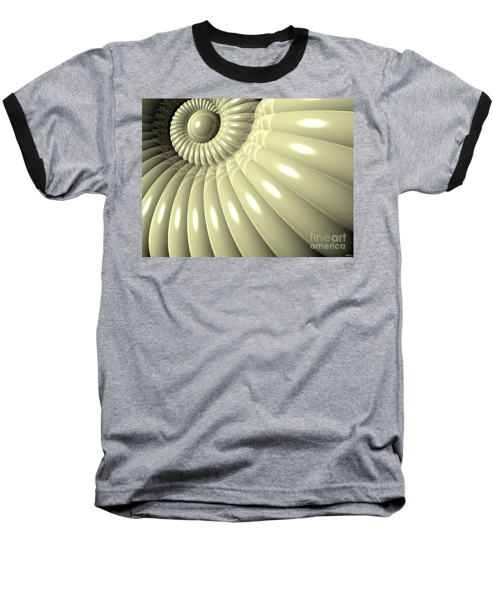 Shell Baseball T-Shirt featuring the digital art Shell of Repetition by Phil Perkins