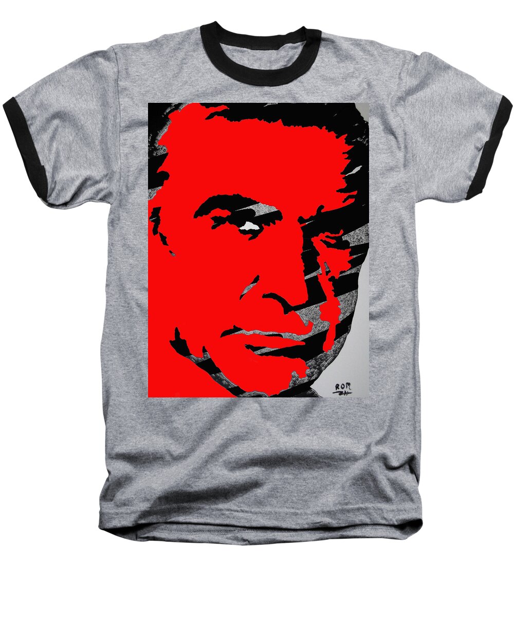 James Bond Baseball T-Shirt featuring the photograph Sir Sean Connery by Robert Margetts