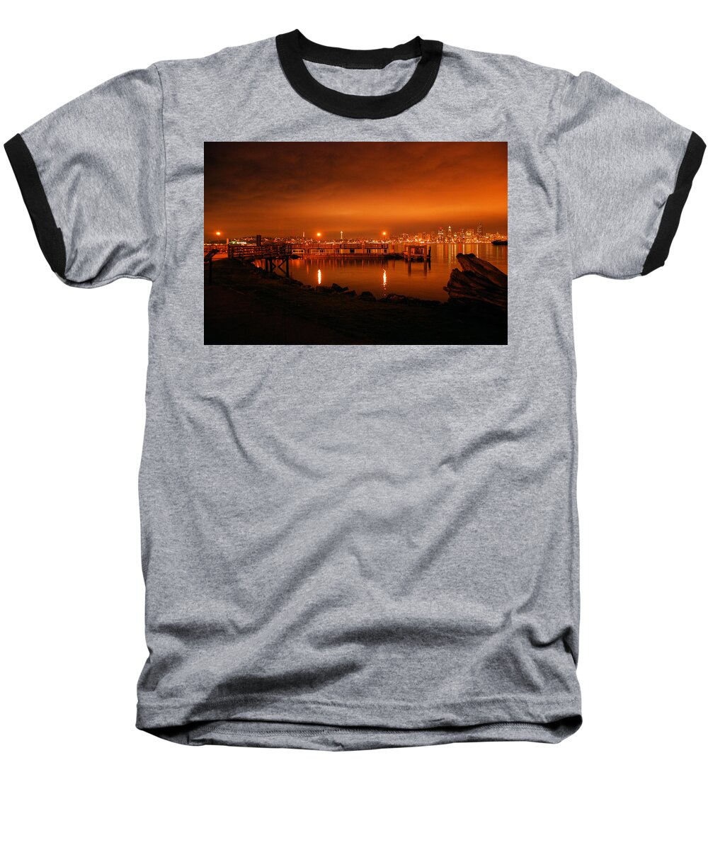 Fire Baseball T-Shirt featuring the photograph Skies on Fire by Michael Merry