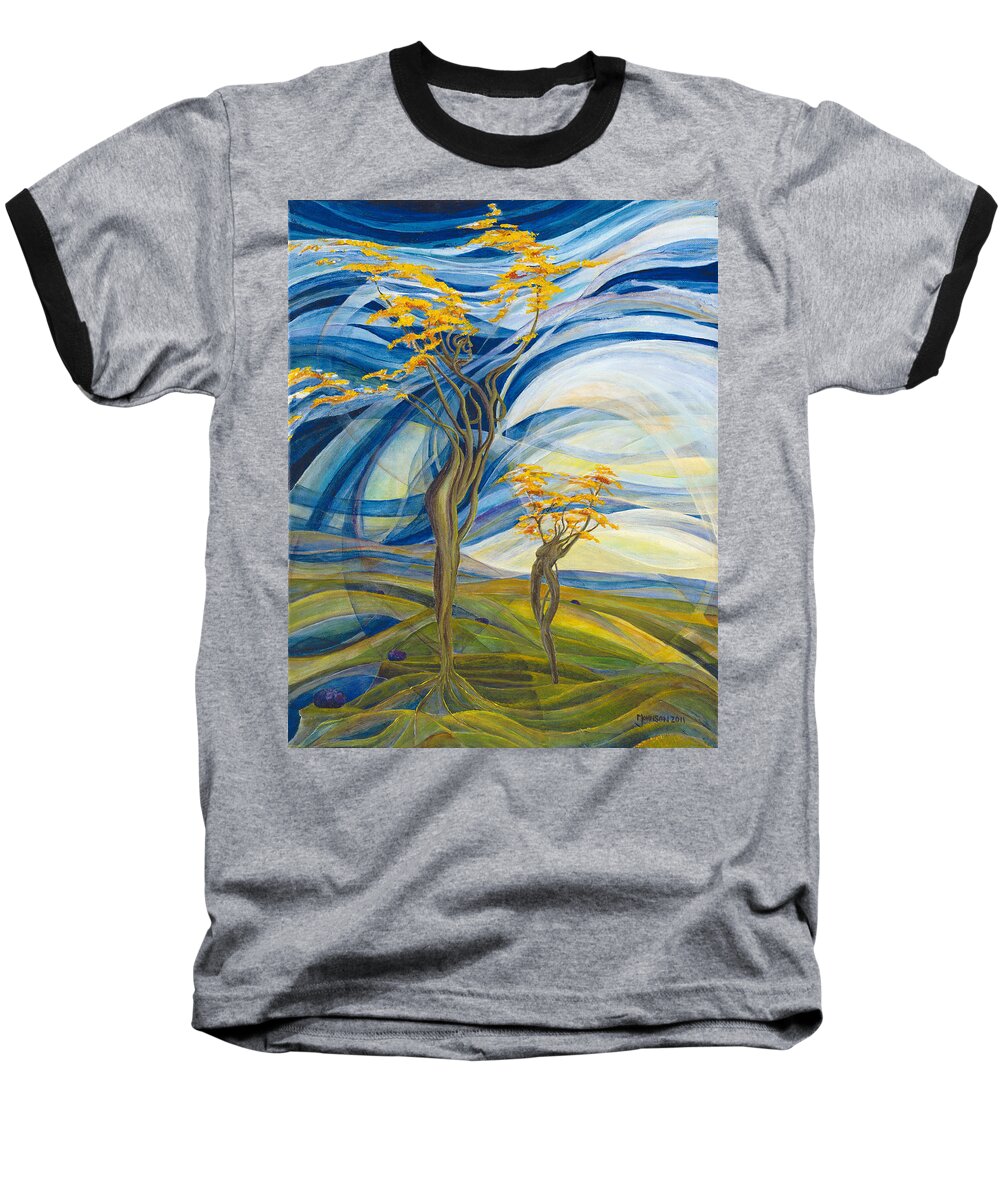 Mark Fine Art Baseball T-Shirt featuring the drawing Sky Dancers by Mark Johnson