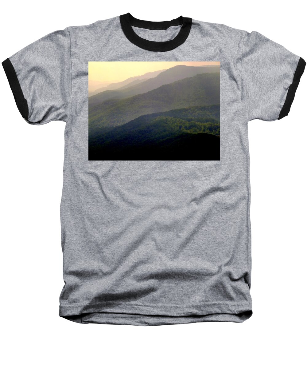Mountains Baseball T-Shirt featuring the photograph SONG of the HILLS by Karen Wiles