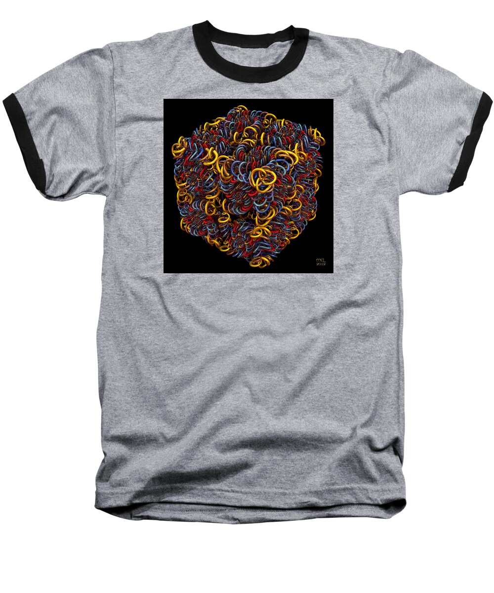 Computer Baseball T-Shirt featuring the digital art Spiral Box IV by Manny Lorenzo