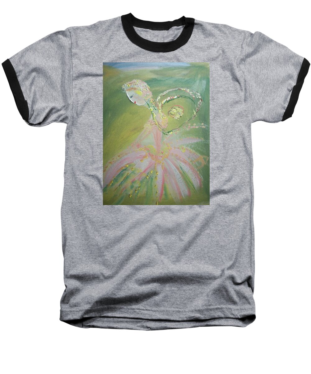 Fairy Baseball T-Shirt featuring the painting Spring Fairy Entrance by Judith Desrosiers