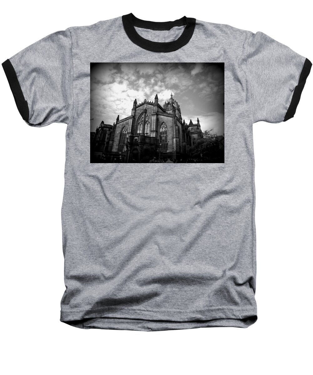 Edinburgh Baseball T-Shirt featuring the photograph St Giles Cathedral Edinburgh by Ian Kowalski