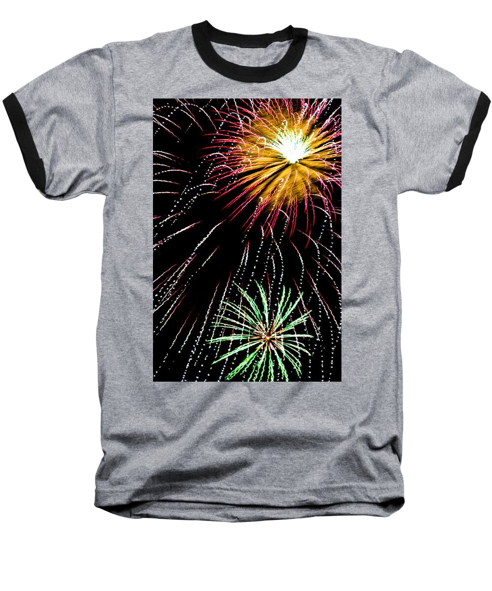 Fireworks Baseball T-Shirt featuring the photograph Staccato by Lynne Jenkins