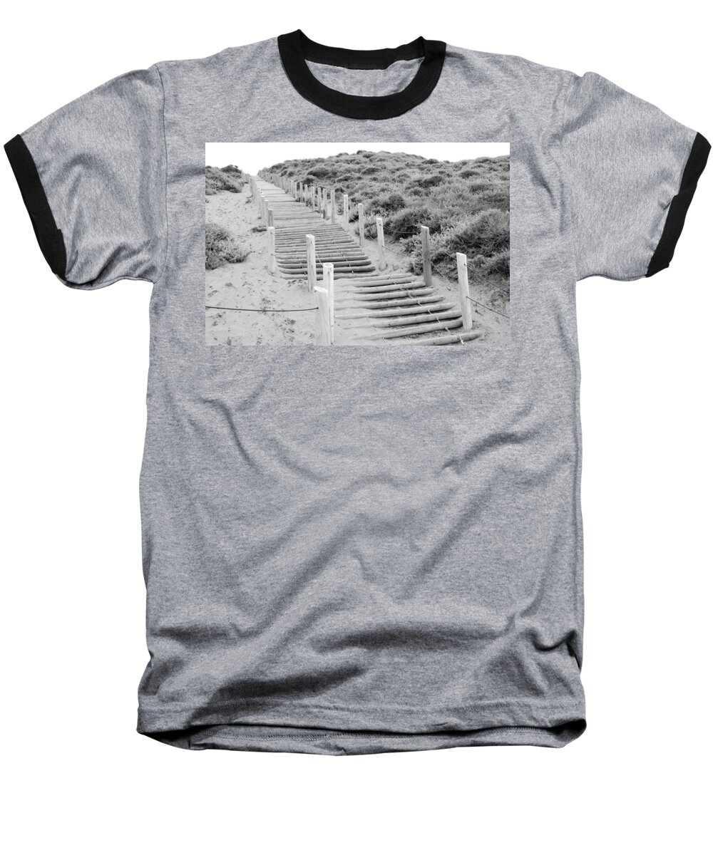 Baker Beach Baseball T-Shirt featuring the photograph Stairs at Baker Beach by Shane Kelly