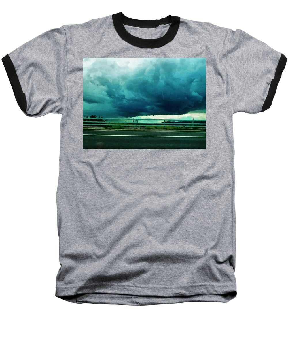 Storm Baseball T-Shirt featuring the digital art Storm Approaching by Steve Taylor