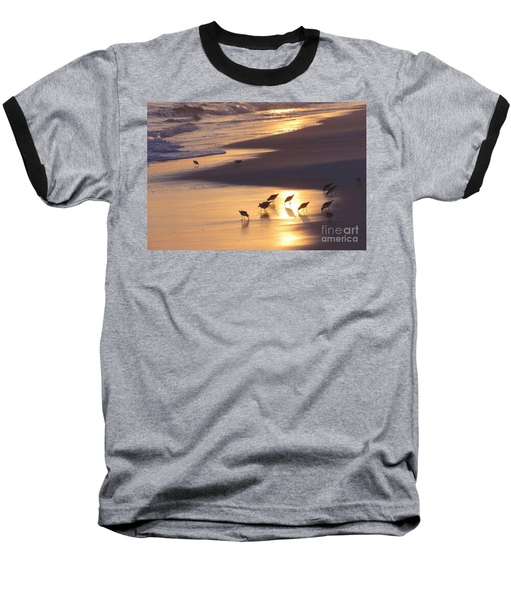 Nature Baseball T-Shirt featuring the photograph Sunset Beach by Nava Thompson