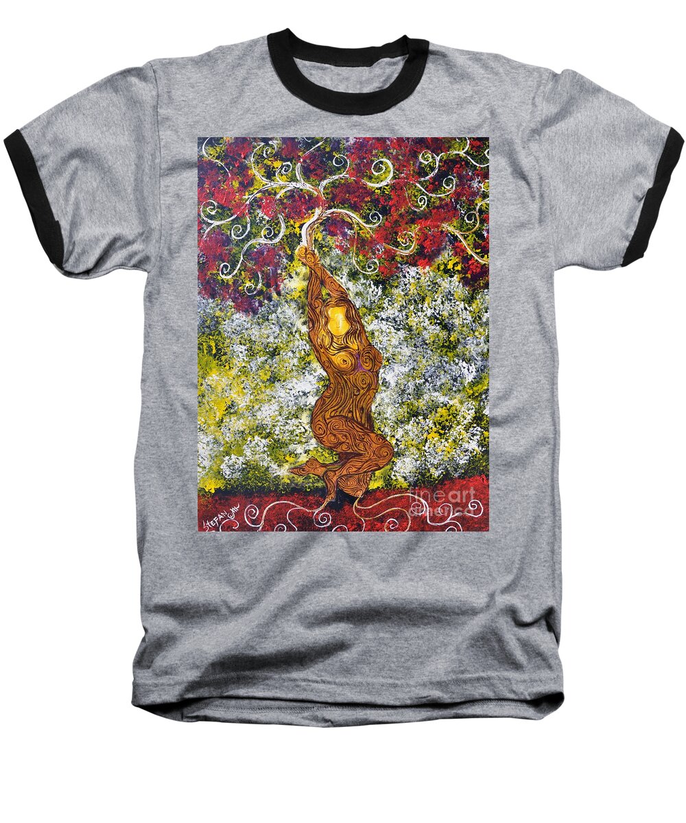 Tree Baseball T-Shirt featuring the painting The Angel Tree by Stefan Duncan