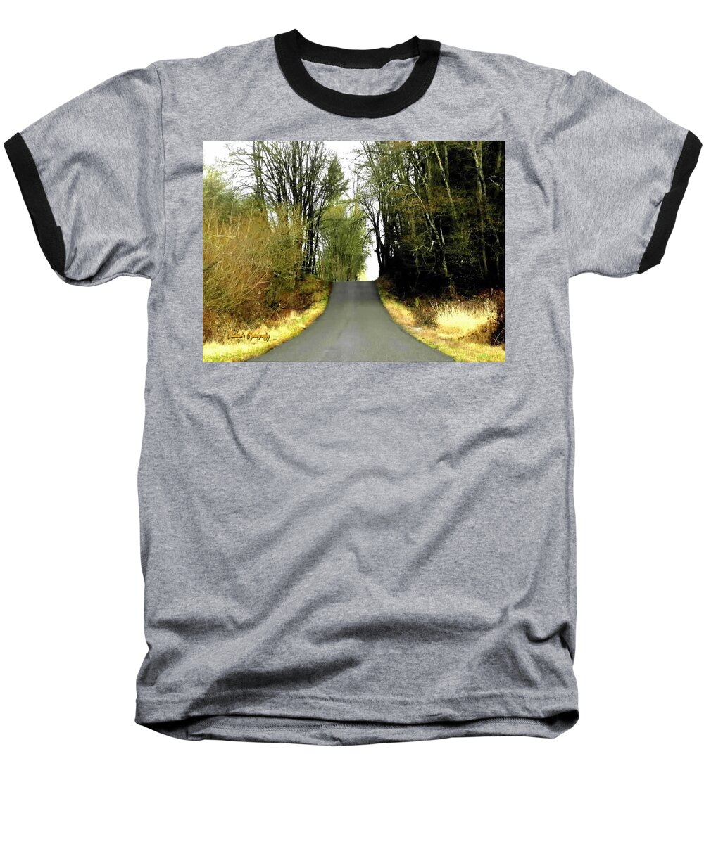 Back Roads Baseball T-Shirt featuring the photograph The High Road by A L Sadie Reneau