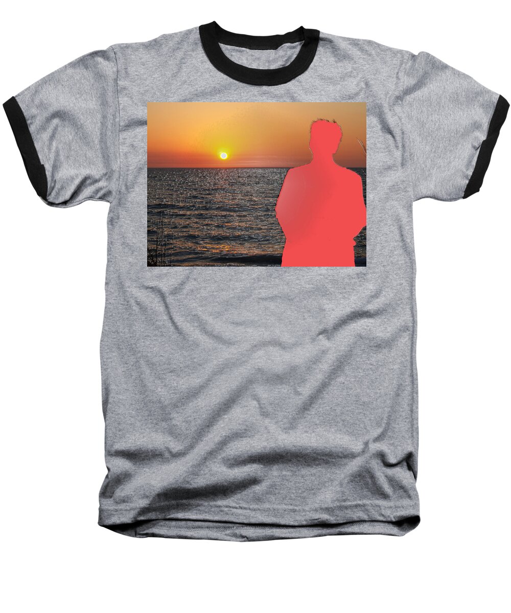 Sunsets Baseball T-Shirt featuring the photograph The Man In Plastic by Robert Margetts