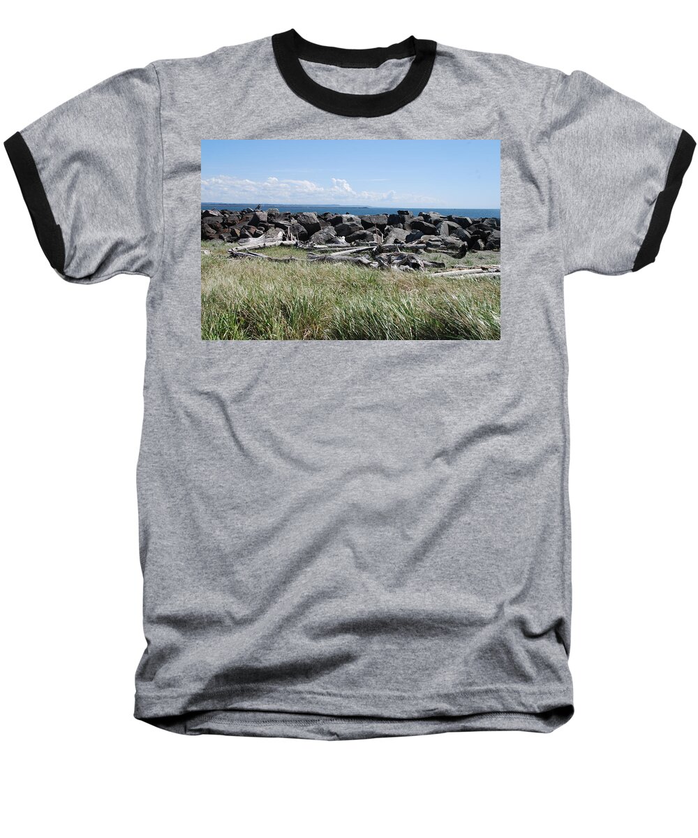 Ocean Baseball T-Shirt featuring the photograph The Rugged Coast by Michael Merry