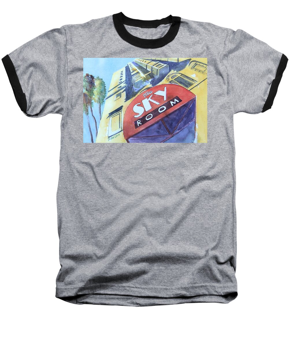 The Sky Room Baseball T-Shirt featuring the painting The Sky Room by Debbie Lewis