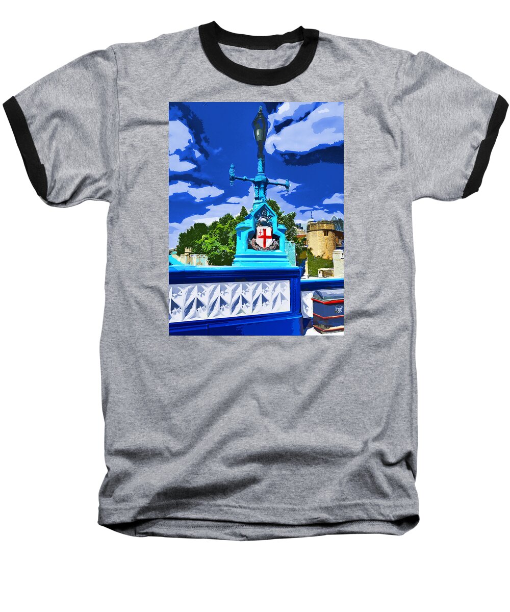 Tower Baseball T-Shirt featuring the photograph The Tower Lamp Post by Steve Taylor