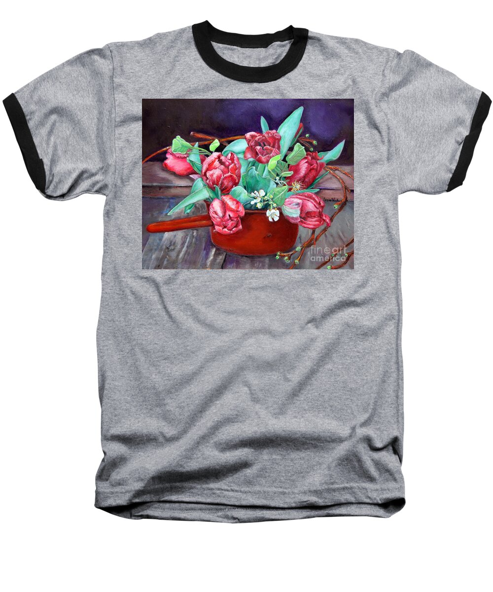 Painting Baseball T-Shirt featuring the painting Tulips by Portraits By NC