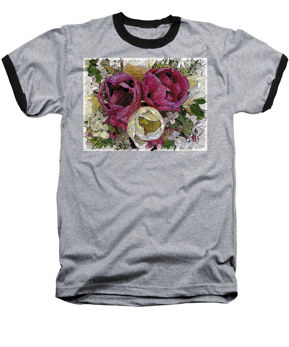 Tulip Baseball T-Shirt featuring the digital art Tulips To You by Tim Allen