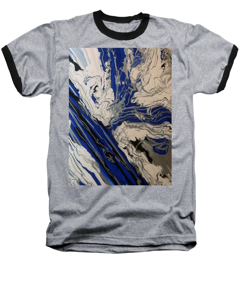 Blue Baseball T-Shirt featuring the mixed media Untitled by Artista Elisabet