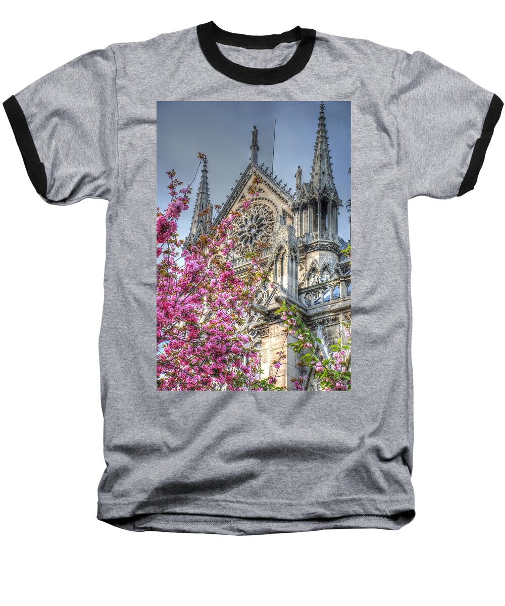 Notre Dame Baseball T-Shirt featuring the photograph Vibrant Cathedral by Jennifer Ancker