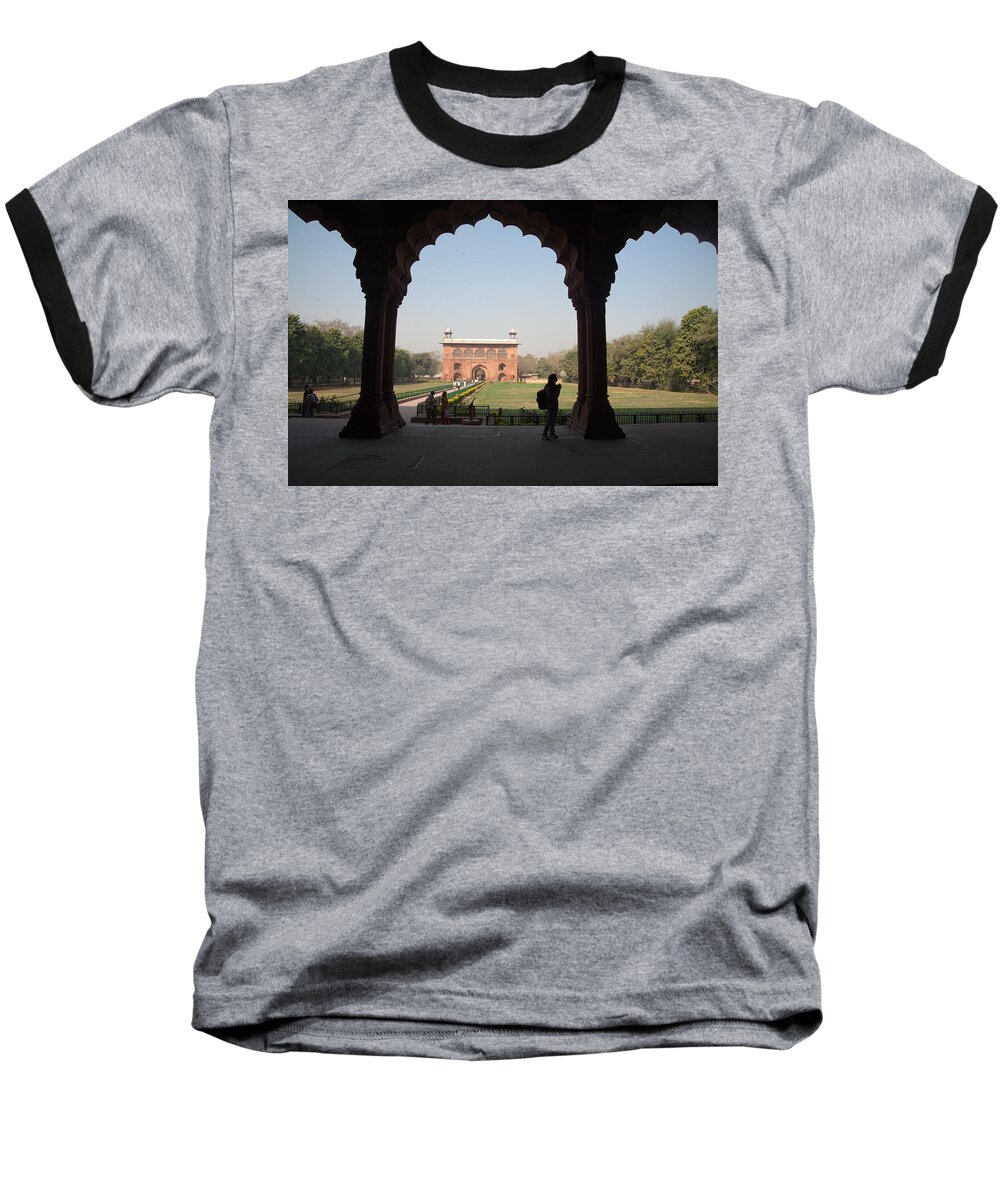 Delhi Baseball T-Shirt featuring the photograph View from inside the Red Fort with tourist by Ashish Agarwal