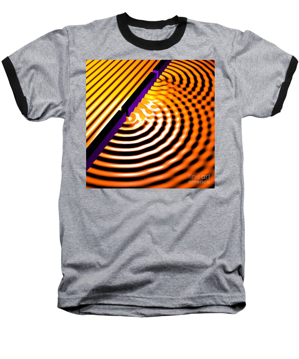 Beams Baseball T-Shirt featuring the digital art Waves Two Slit 2 by Russell Kightley
