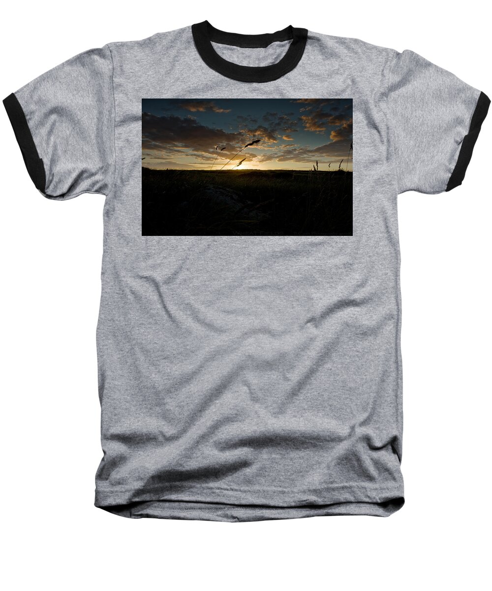 Sunset Baseball T-Shirt featuring the photograph Wheat Fields by B Cash