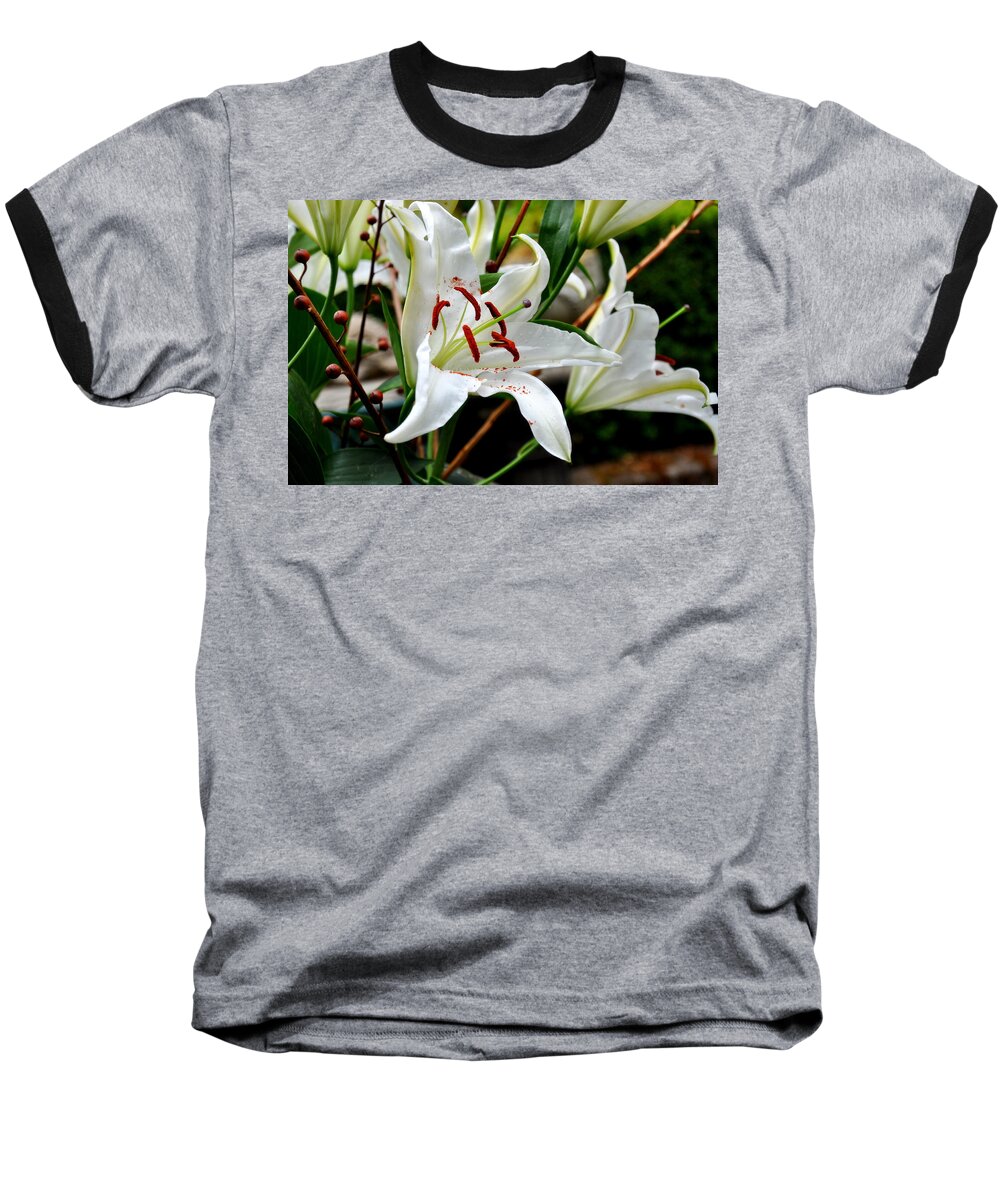 Lily Baseball T-Shirt featuring the photograph Mother's Day Lilies by Tatyana Searcy